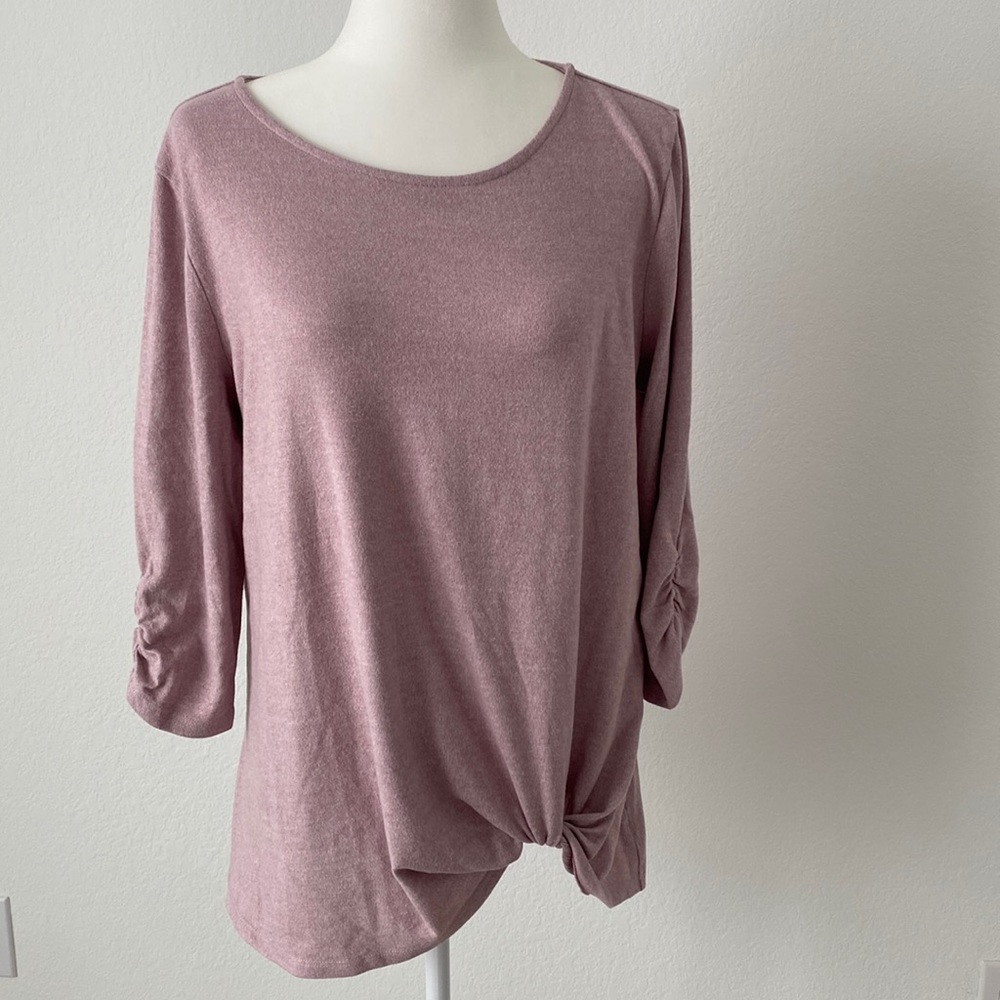Women’s Soft Cozy 3/4 Length Lilac Purple Shirt Size XL